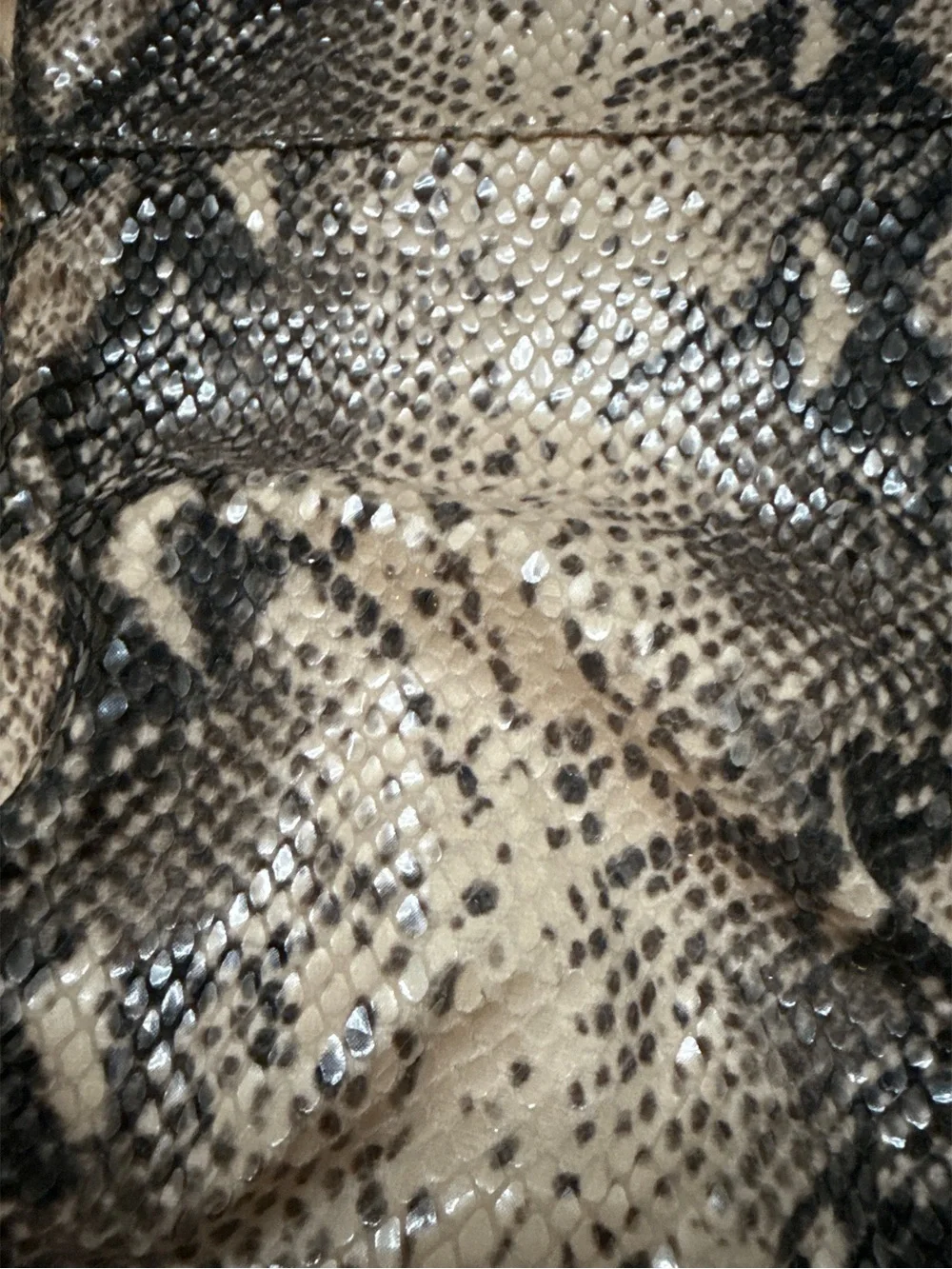 Snake-Print Over-the-Knee Stiletto Boots - Beige/Black
